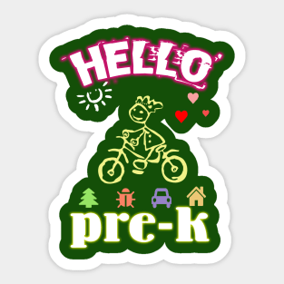 Hello Pre-K Prekindergarten Welcome design Sticker